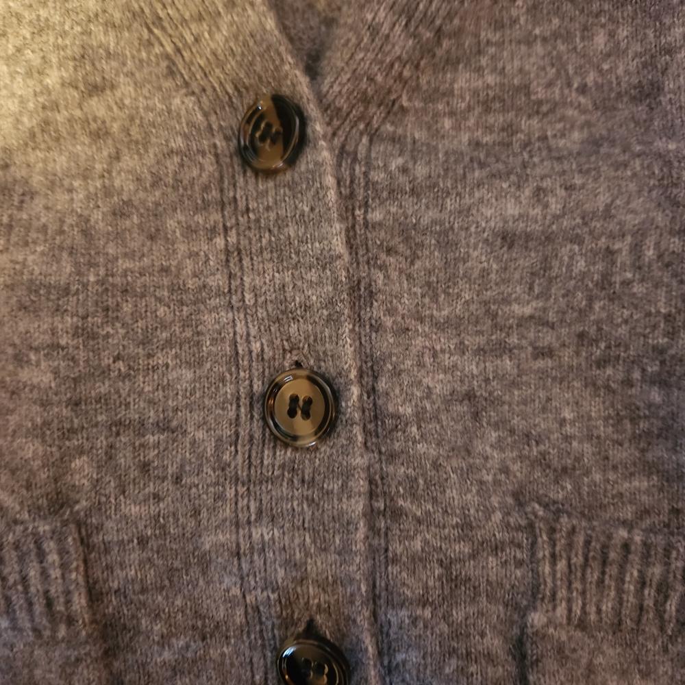 Gray Button-Up Women's Sweater - Picture 3 of 3
